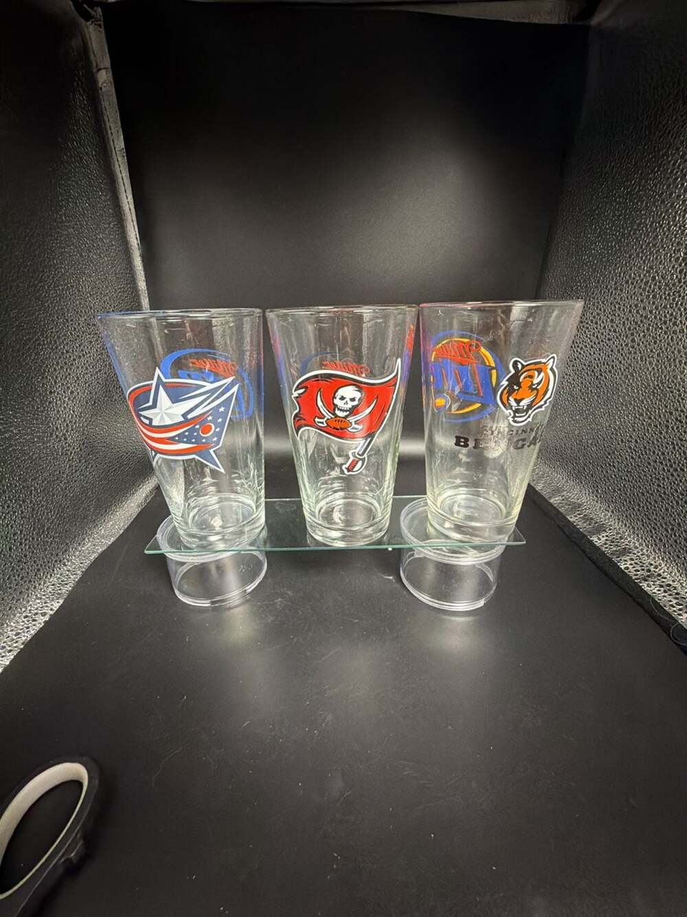 Set of 3 Miller Lite Promotional Sports Pint Glasses (Columbus Blue Jackets, Tam